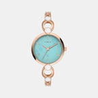 Fashion Women Quartz Blue Dial Analog Brass Watch TWEL18111