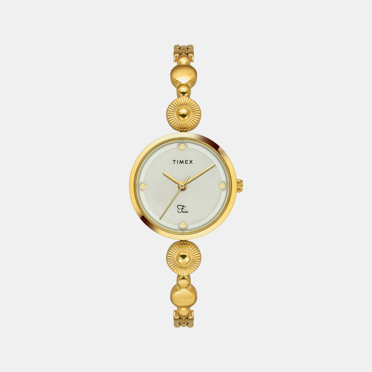 Fria Women Quartz Mother Of Pearl Dial Analog Brass Watch TWEL18200