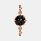 Fria Women Quartz Black Dial Analog Brass Watch TWEL18203
