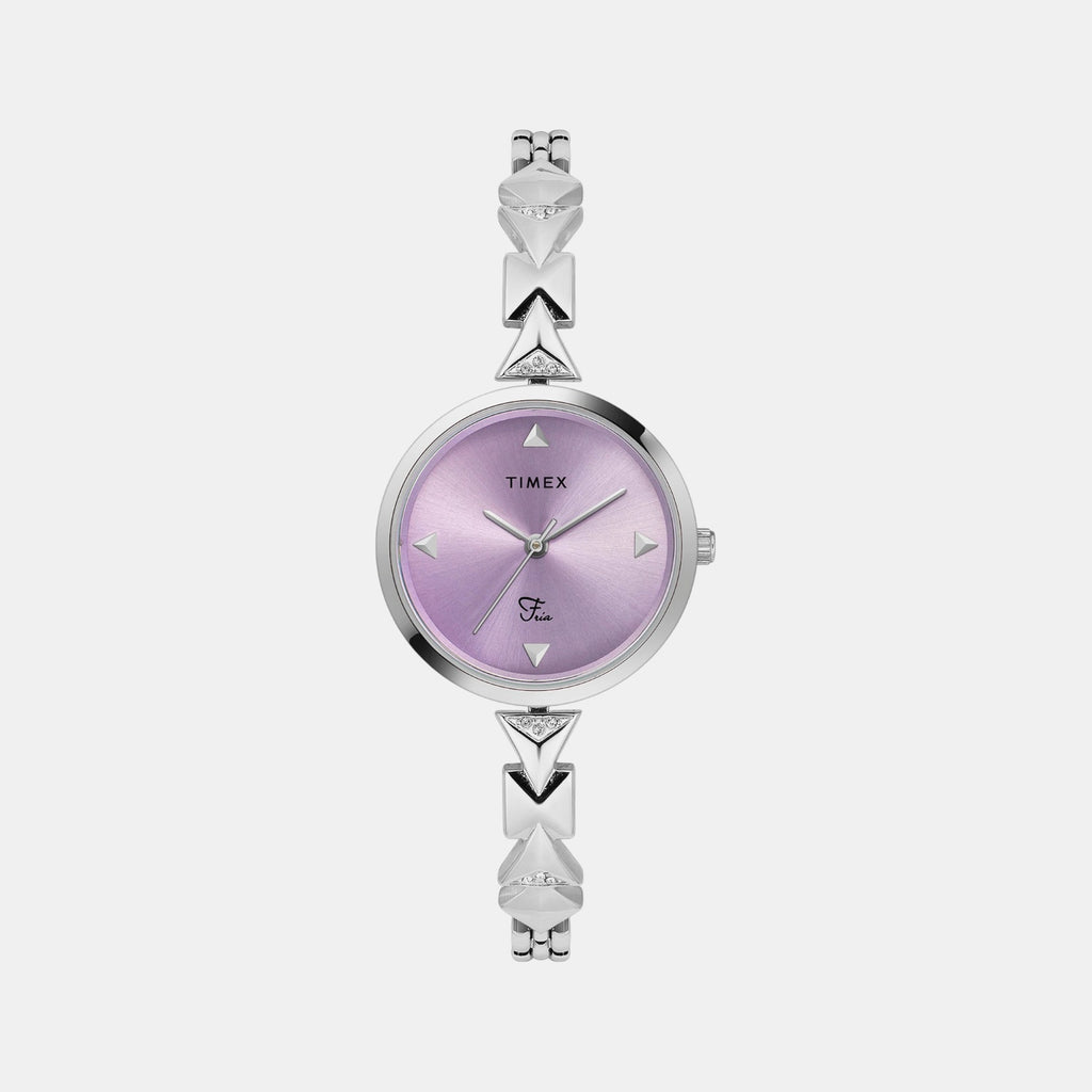 Fria Women Quartz Purple Dial Analog Brass Watch TWEL18300