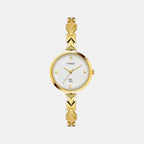 Fria Women Quartz White Dial Analog Brass Watch TWEL18301