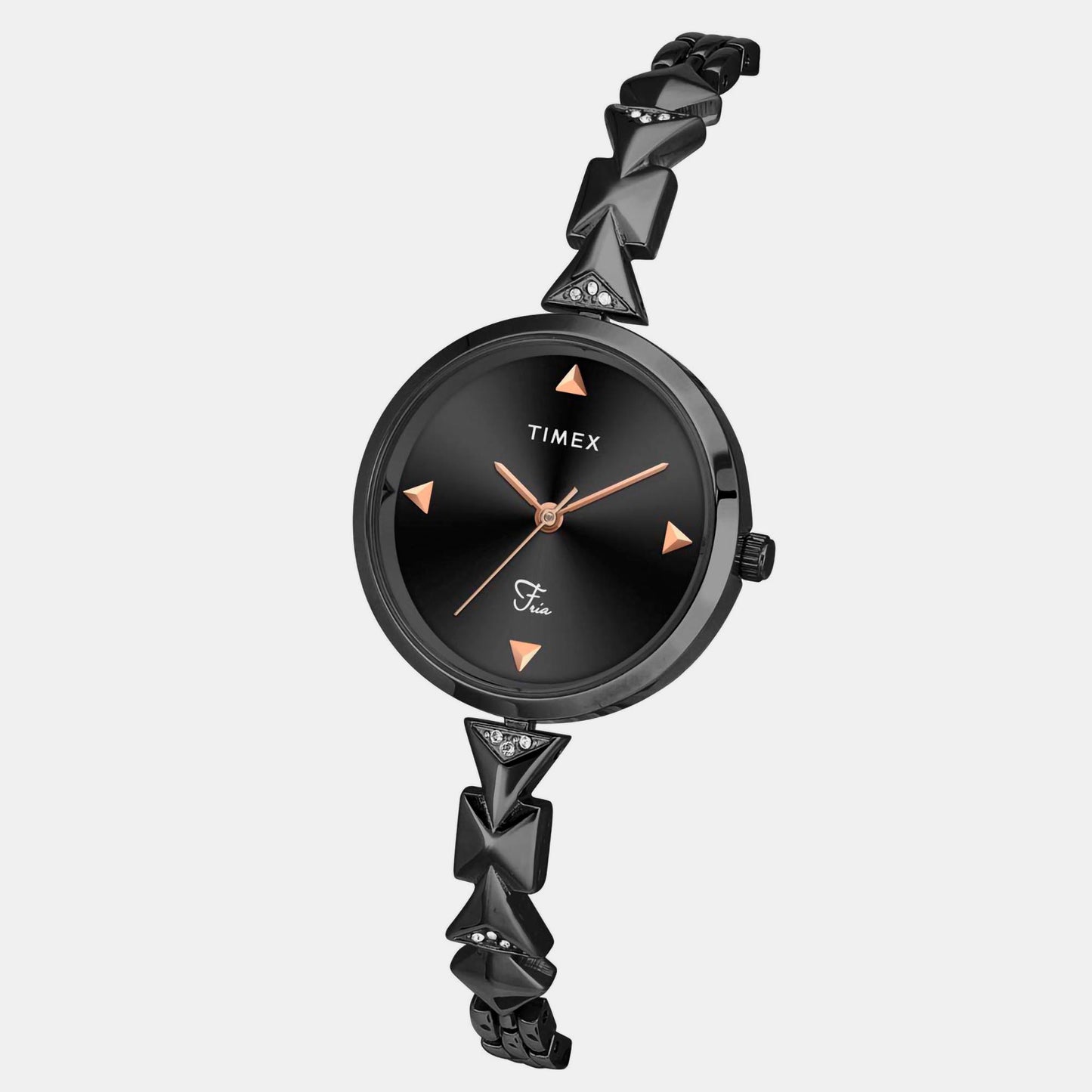 Fria Female Black Analog Brass Watch TWEL18303