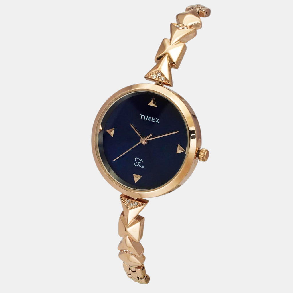 Fria Women Quartz Blue Dial Analog Brass Watch TWEL18305