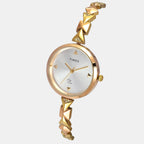 Fria Women Quartz Silver Dial Analog Brass Watch TWEL18306