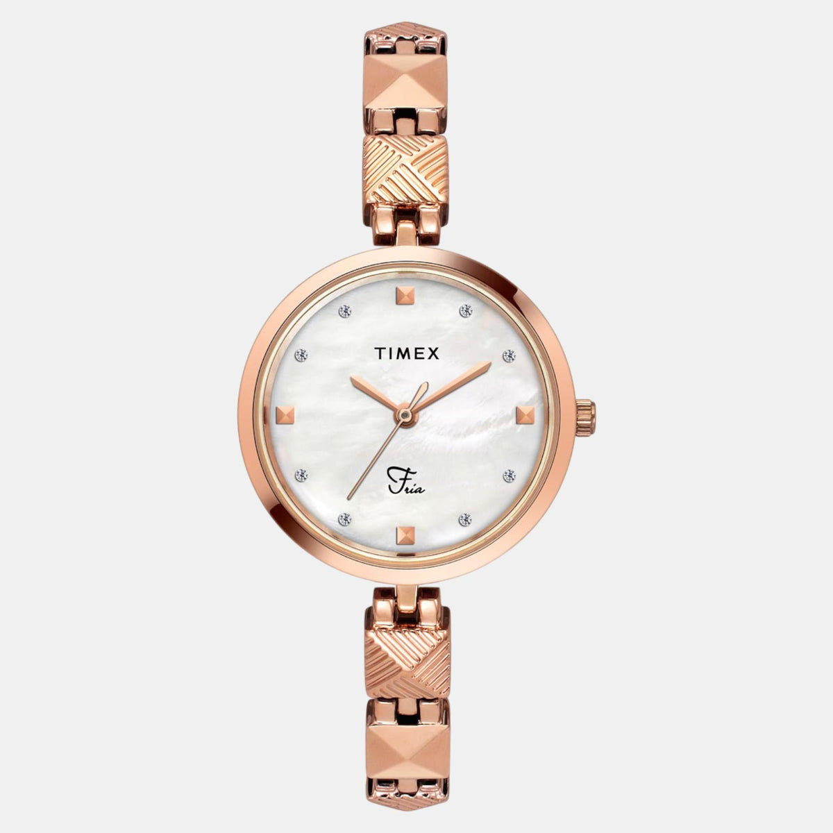 Fria Women Quartz Mother Of Pearl Dial Analog Brass Watch TWEL18309