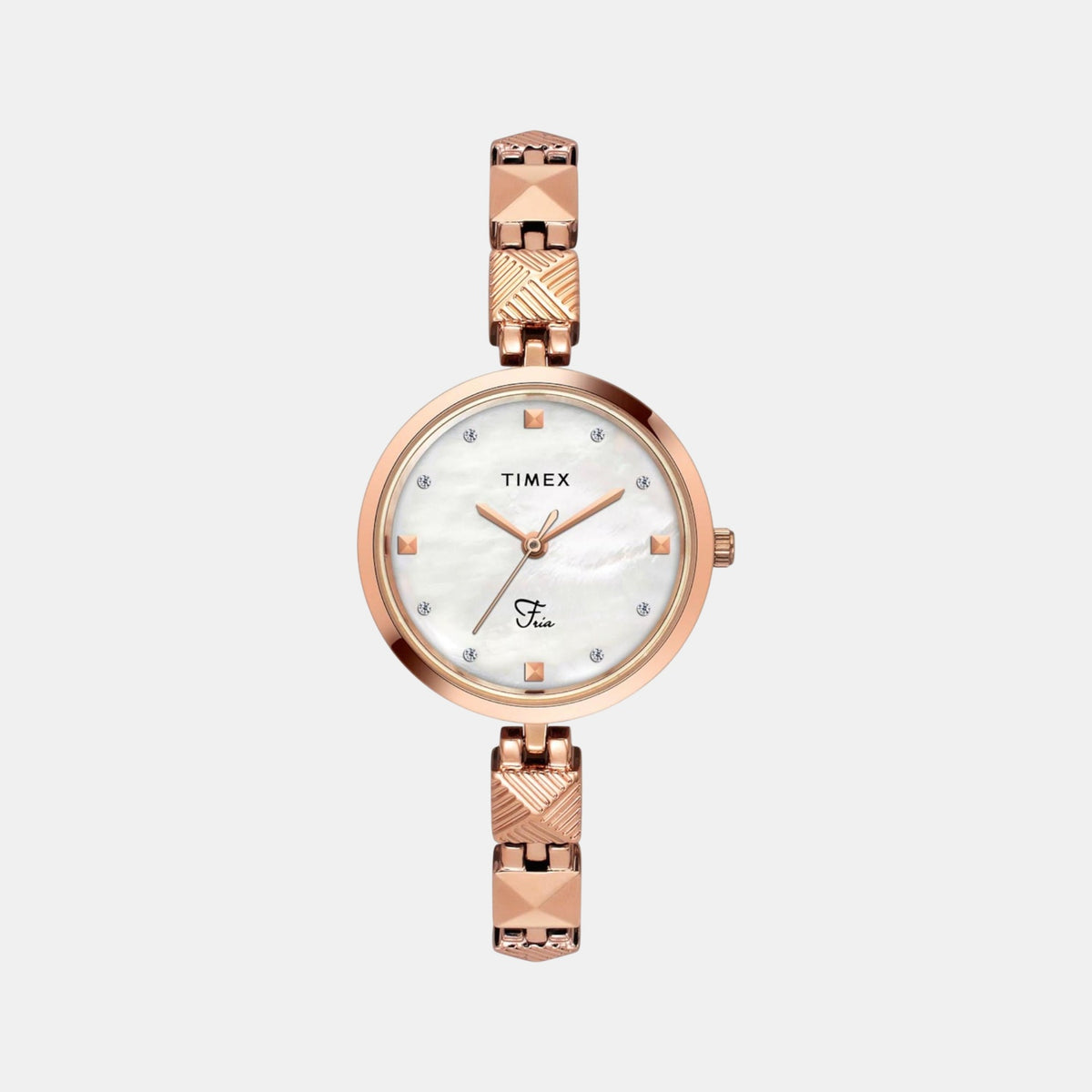 Fria Women Quartz Mother Of Pearl Dial Analog Brass Watch TWEL18309