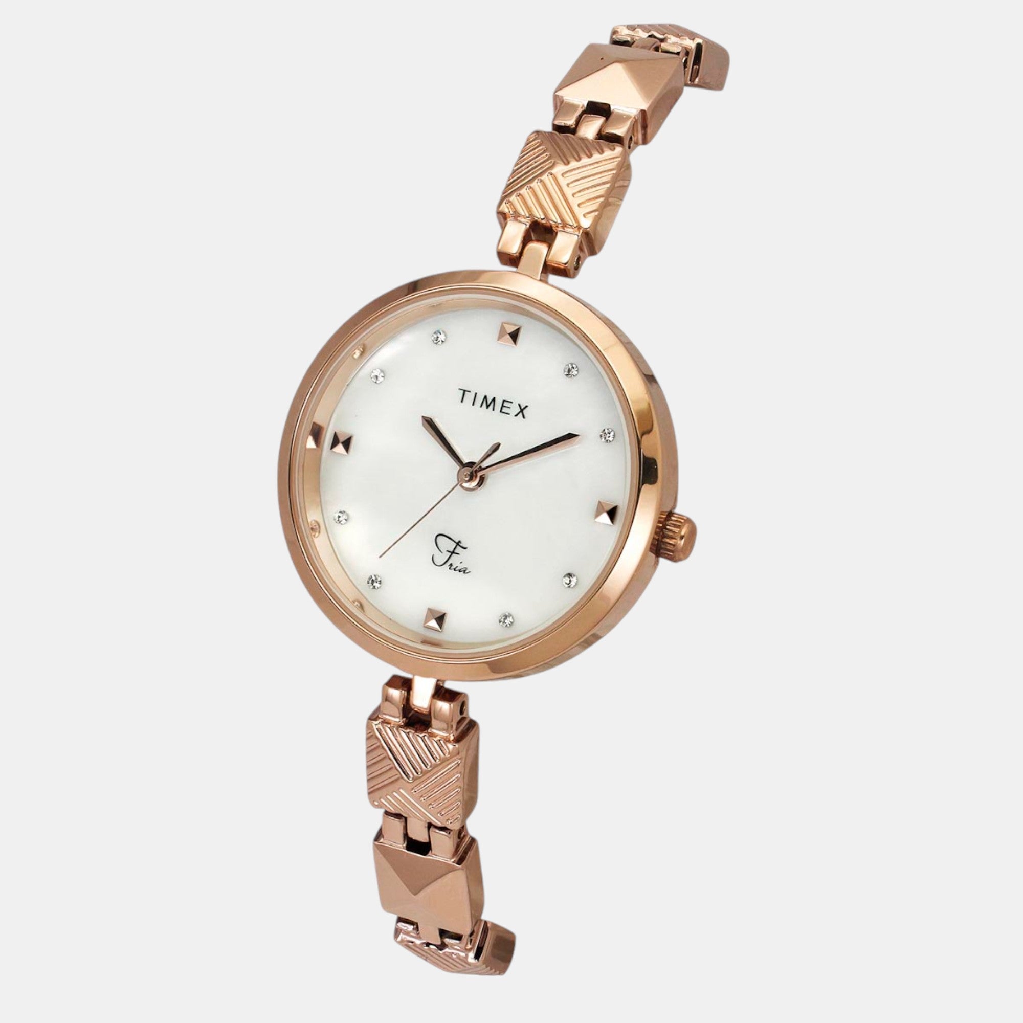 Fria Women Quartz Mother Of Pearl Dial Analog Brass Watch TWEL18309