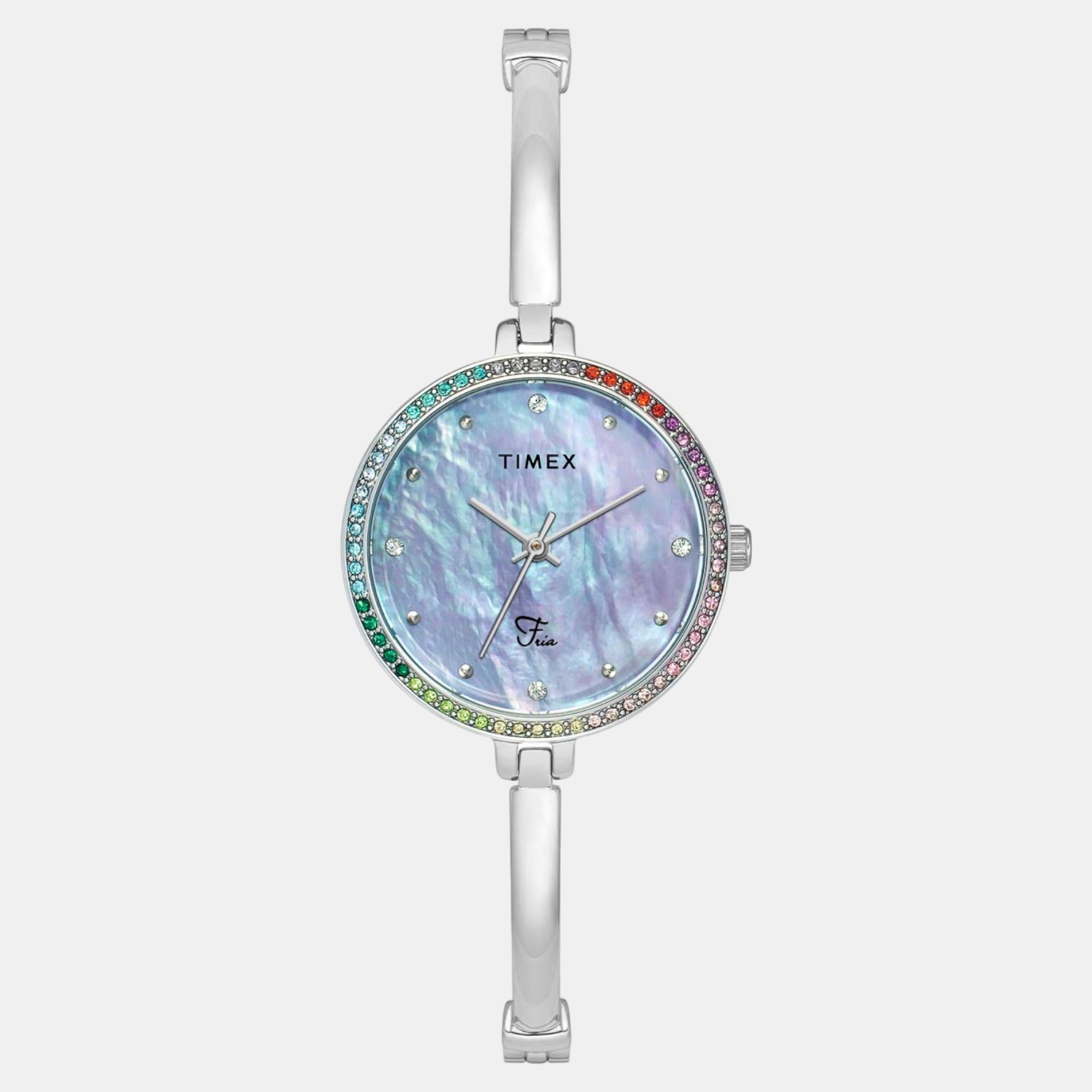 Fria Women Quartz Mother Of Pearl Dial Analog Brass Watch TWEL18404