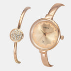 Fria Women Quartz Rose Gold Dial Analog Brass Watch TWEL18502