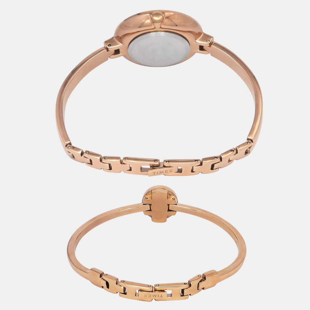 Fria Women Quartz Rose Gold Dial Analog Brass Watch TWEL18502