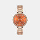 Women Quartz Orange Dial Chronograph Stainless Steel Watch TWEL18701