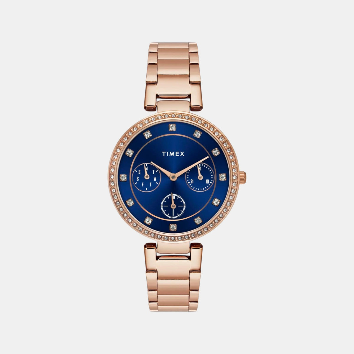 Trendline Women Quartz Blue Dial Multi-Function Stainless Steel Watch TWEL18703
