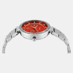 Fashion Women Quartz Red Dial Multi-Function Stainless Steel Watch TWEL18704