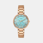 Fashion Women Quartz Blue Dial Multi-Function Stainless Steel Watch TWEL18705
