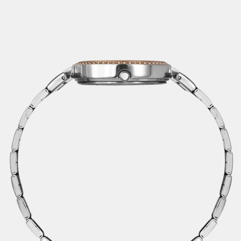 Fashion Women Quartz Teal Dial Multi-Function Stainless Steel Watch TWEL18706