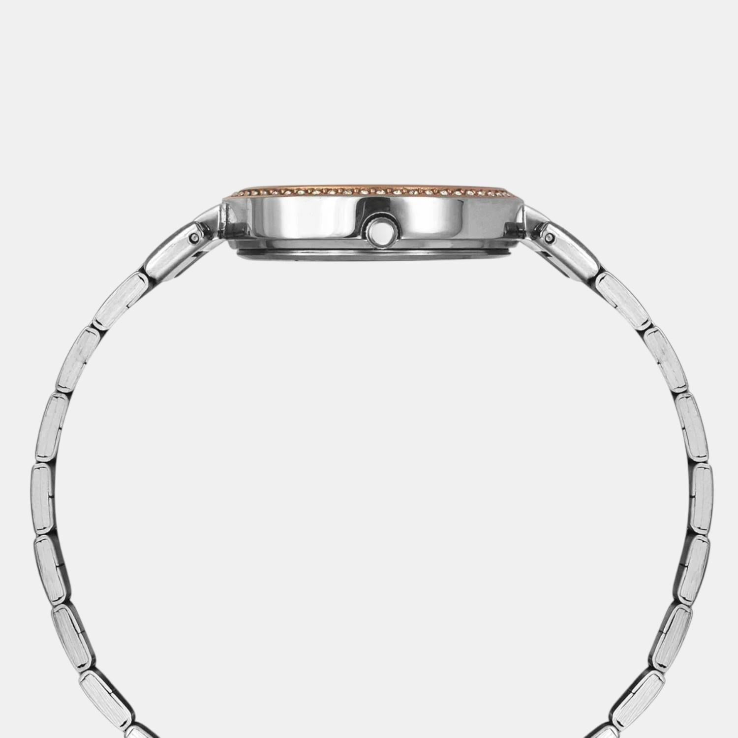 Fashion Women Quartz Teal Dial Multi-Function Stainless Steel Watch TWEL18706