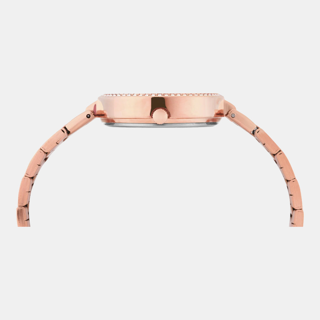 Fashion Women Quartz Pink Dial Multi-Function Stainless Steel Watch TWEL18707