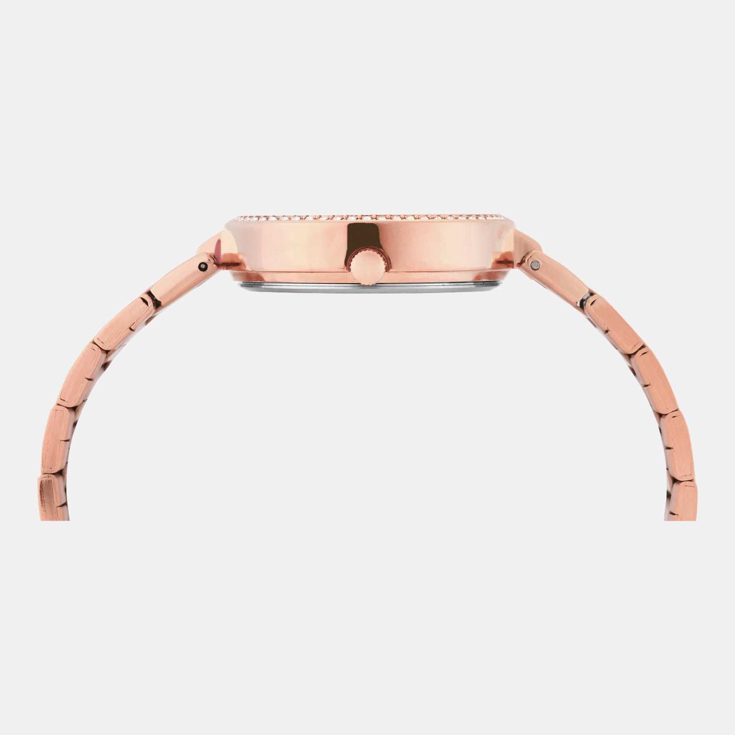 Fashion Women Quartz Pink Dial Multi-Function Stainless Steel Watch TWEL18707