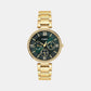 Fashion Women Quartz Green Dial Multi-Function Stainless Steel Watch TWEL18708