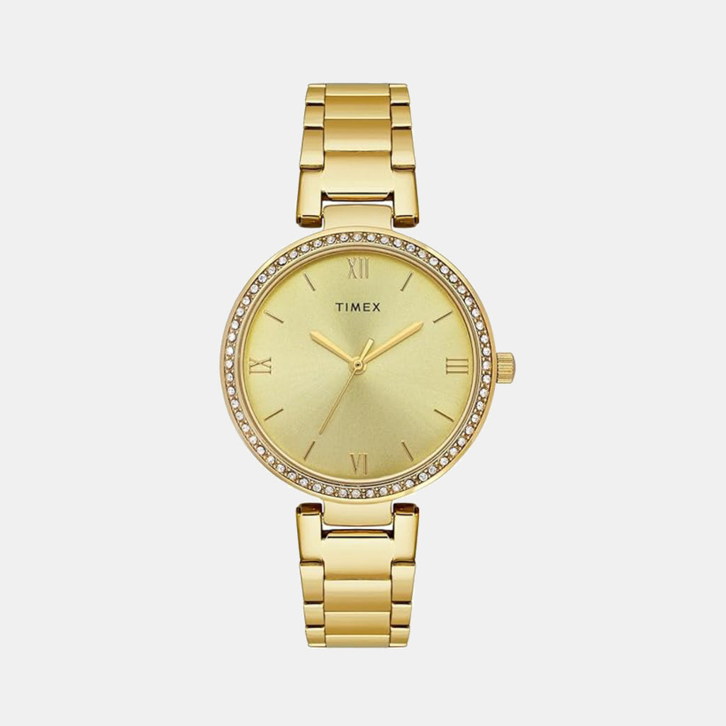 Trendline Women Quartz Champagne Dial Analog Stainless Steel Watch TWEL18712