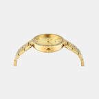 Fashion Women Quartz Champagne Dial Analog Stainless Steel Watch TWEL18715