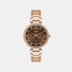 Trendline Women Quartz Brown Dial Multi-Function Stainless Steel Watch TWEL18721