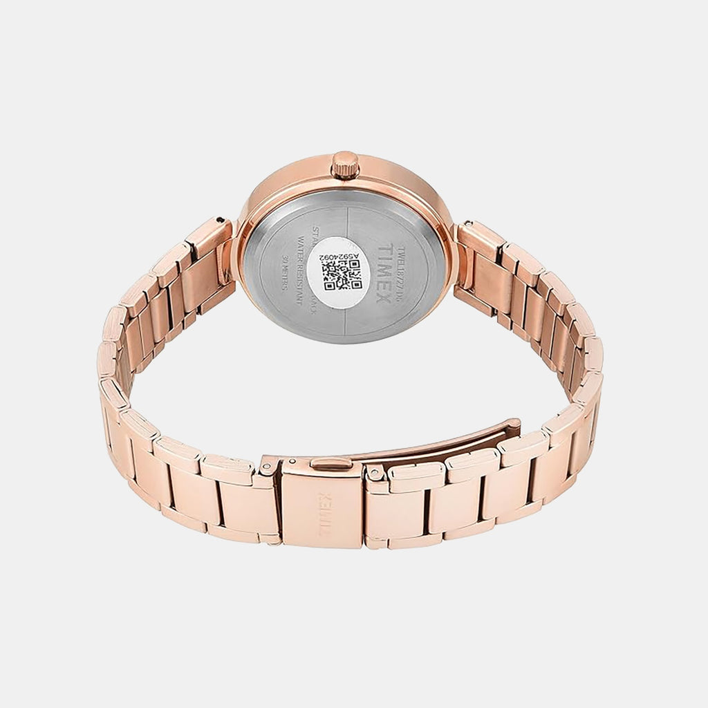 Fashion Women Quartz Teal Dial Analog Stainless Steel Watch TWEL18727