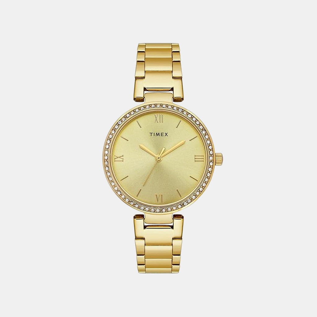 Trendline Women Quartz Champagne Dial Analog Stainless Steel Watch TWEL18732