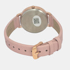 Fashion Women Quartz Pink Dial Analog Leather Watch TWEL19100