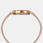 Fashion Women Quartz Pink Dial Analog Leather Watch TWEL19100