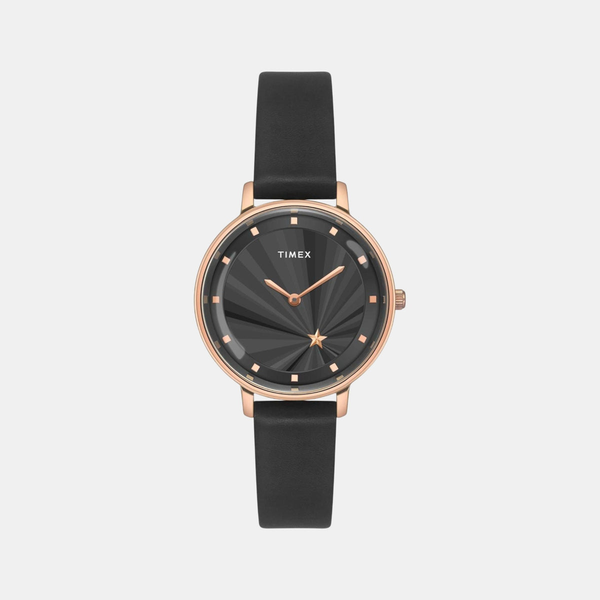 Fashion Women Quartz Black Dial Analog Leather Watch TWEL19101