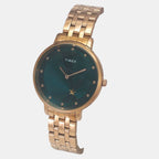 Fashion Women Quartz Green Dial Analog Stainless Steel Watch TWEL19103