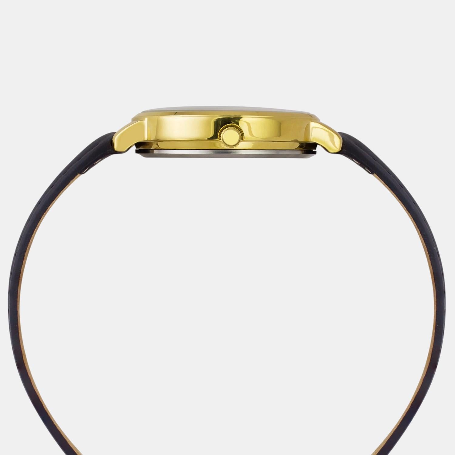 Fashion Women Quartz Green Dial Analog Leather Watch TWEL19104