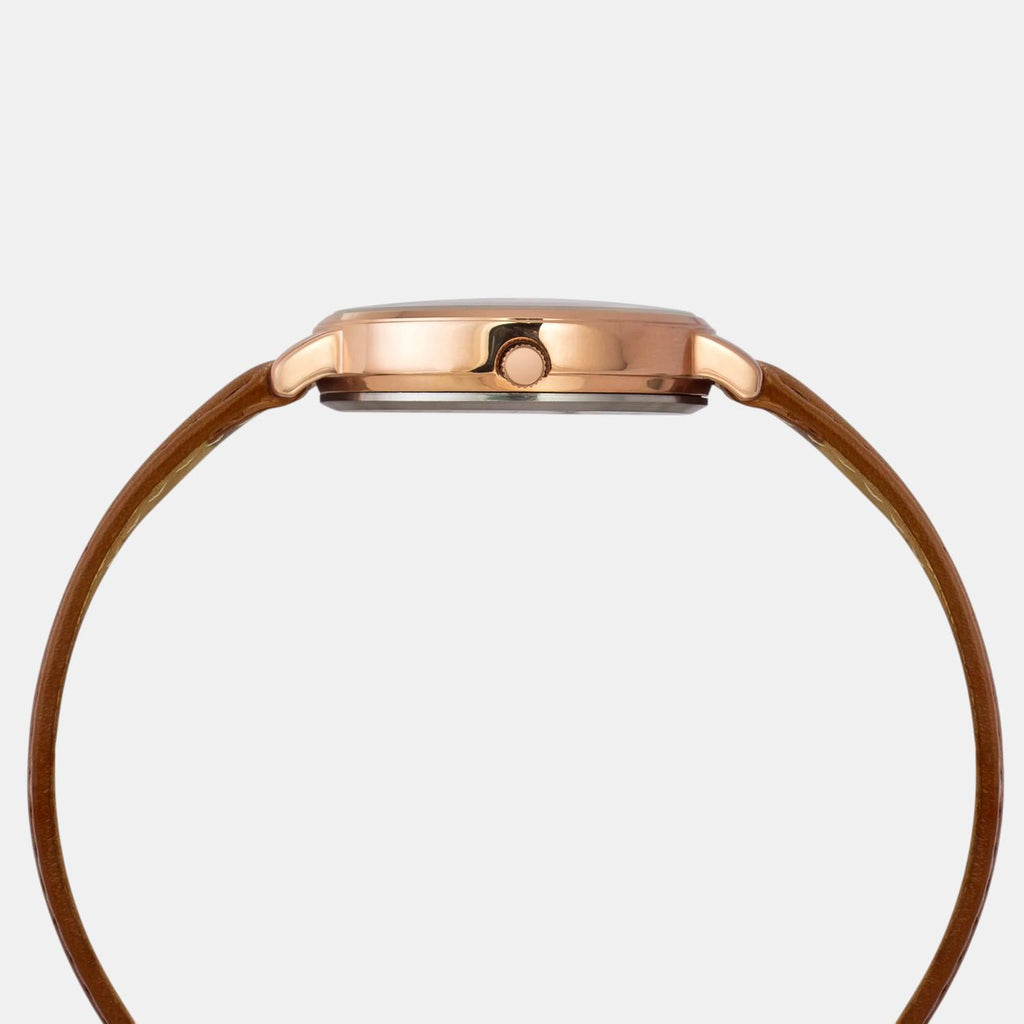 Fashion Women Quartz Silver Dial Analog Leather Watch TWEL19105