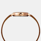 Fashion Women Quartz Silver Dial Analog Leather Watch TWEL19105