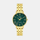 Fashion Women Quartz Green Dial Analog Stainless Steel Watch TWEL19106