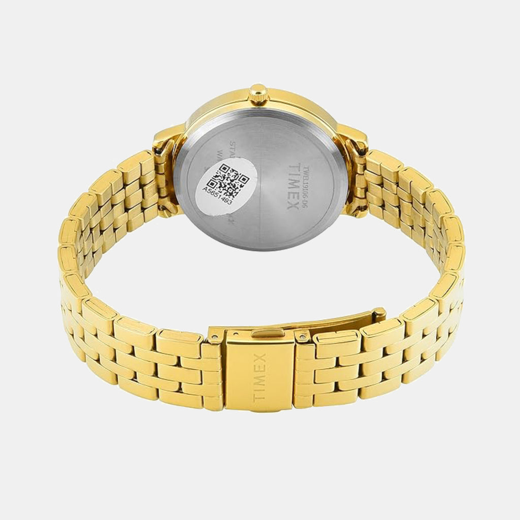 Fashion Women Quartz Green Dial Analog Stainless Steel Watch TWEL19106