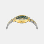 Fashion Women Quartz Green Dial Analog Stainless Steel Watch TWEL19107