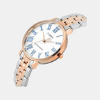 Fashion Women Quartz White Dial Analog Stainless Steel Watch TWEL19109