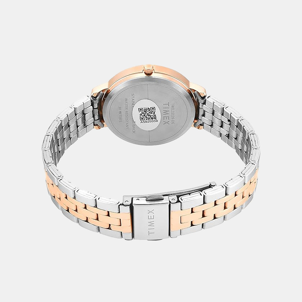 Fashion Women Quartz White Dial Analog Stainless Steel Watch TWEL19109