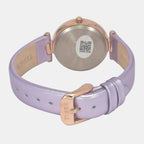 Fashion Women Quartz Lavender Dial Analog Leather Watch TWEL19200