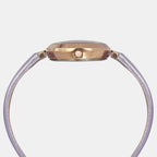 Fashion Women Quartz Lavender Dial Analog Leather Watch TWEL19200