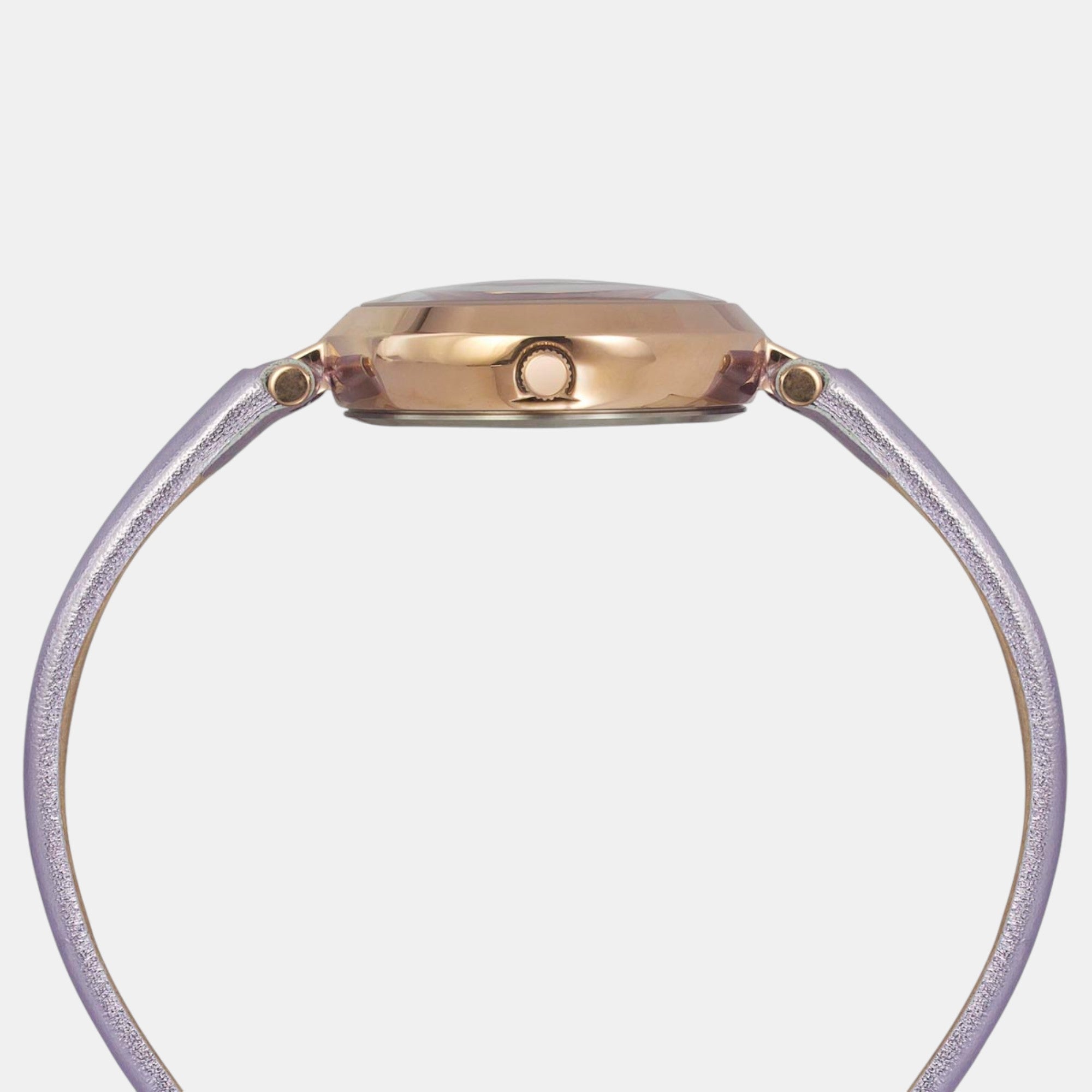 Fashion Women Quartz Lavender Dial Analog Leather Watch TWEL19200