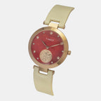 Fashion Women Quartz Orange Dial Analog Leather Watch TWEL19201
