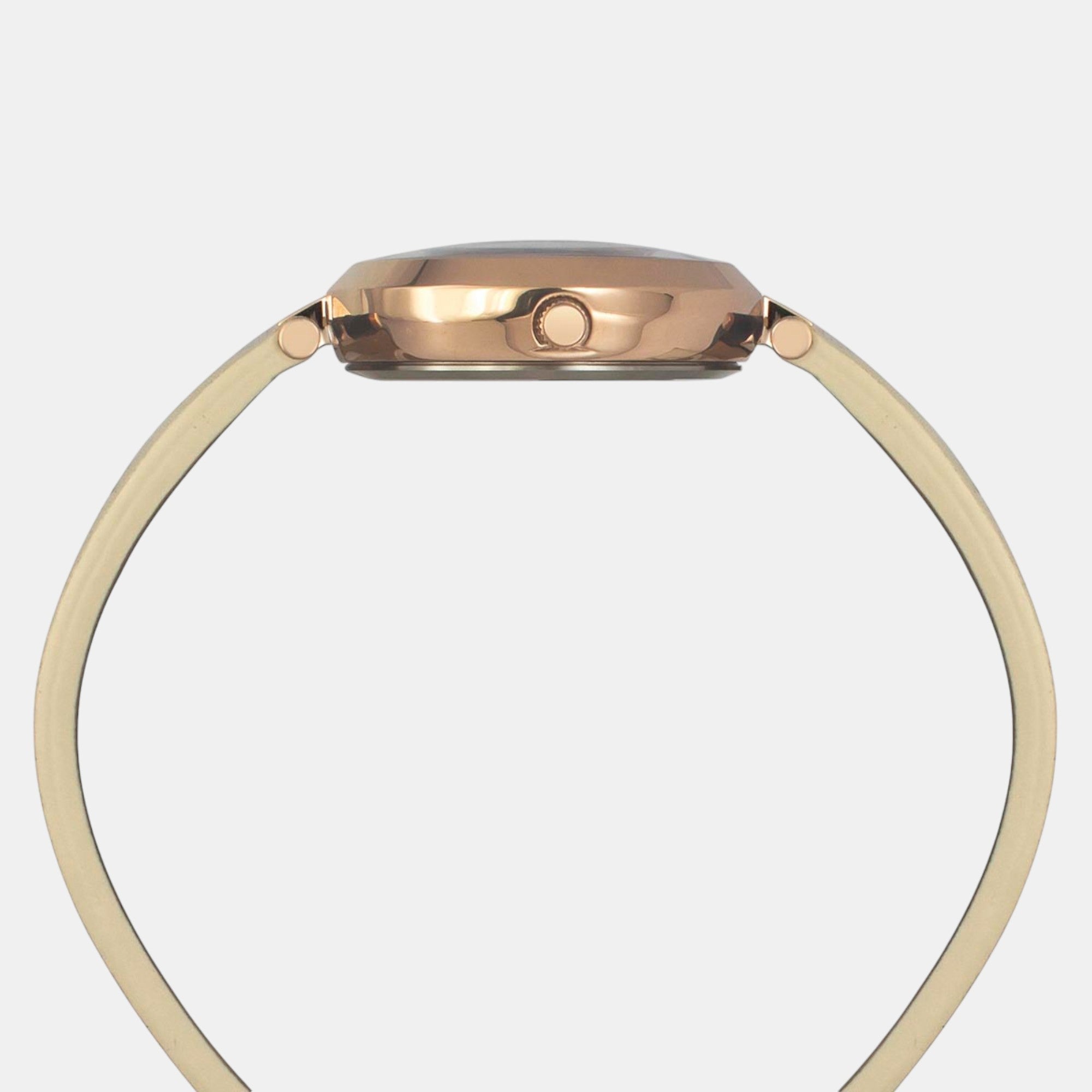 Fashion Women Quartz Orange Dial Analog Leather Watch TWEL19201