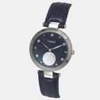 Fashion Women Quartz Blue Dial Analog Leather Watch TWEL19202