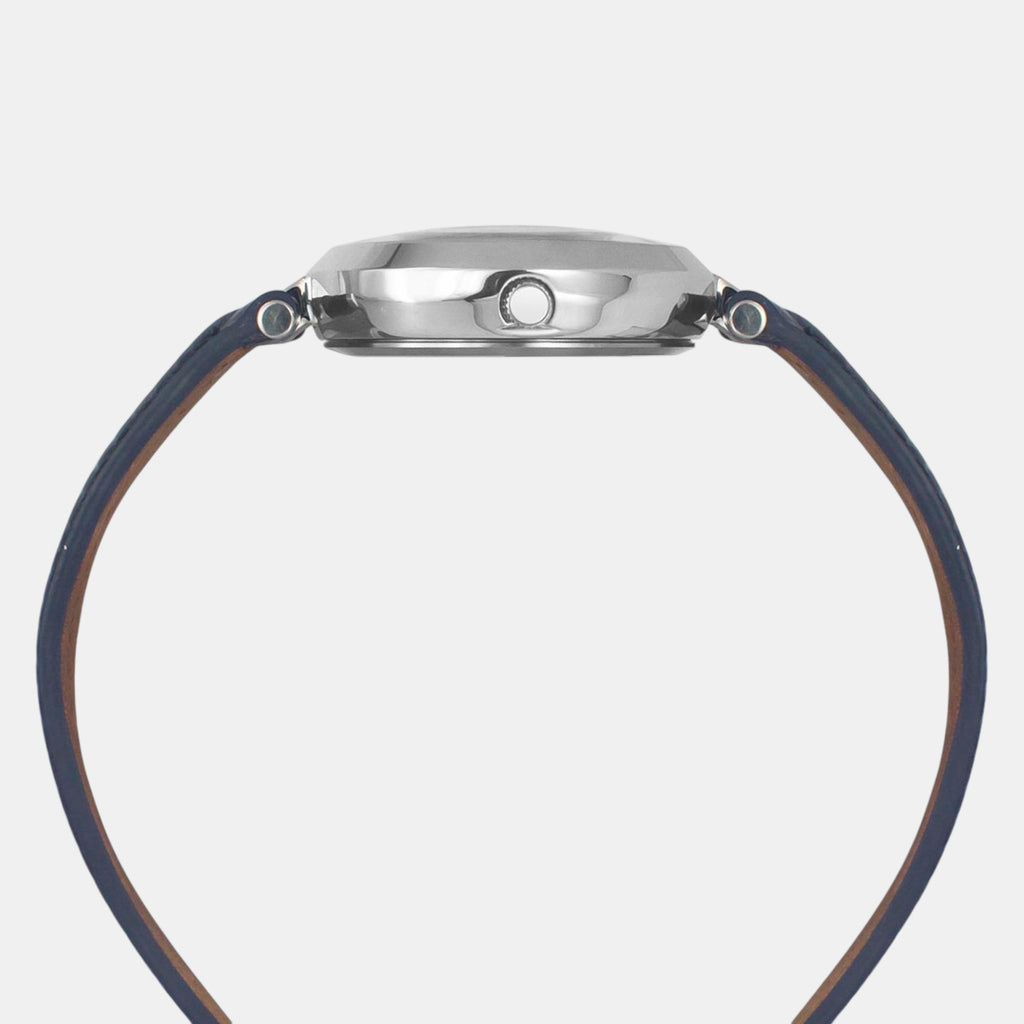 Fashion Women Quartz Blue Dial Analog Leather Watch TWEL19202