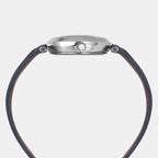 Fashion Women Quartz Blue Dial Analog Leather Watch TWEL19202