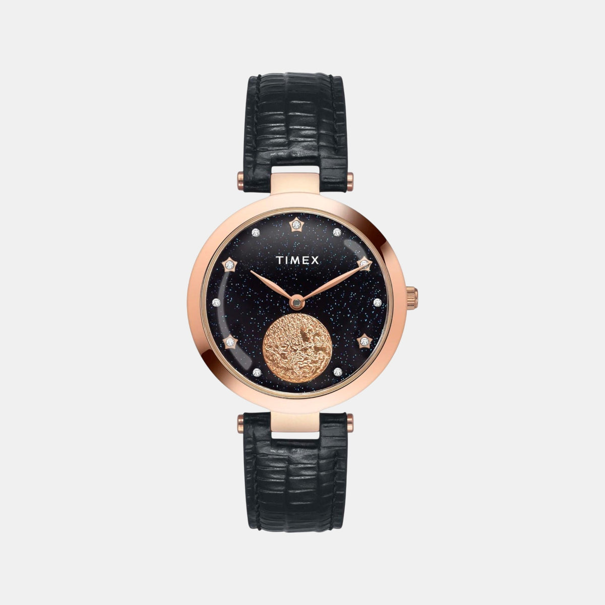 Fashion Women Quartz Black Dial Analog Leather Watch TWEL19203