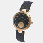 Fashion Women Quartz Black Dial Analog Leather Watch TWEL19203